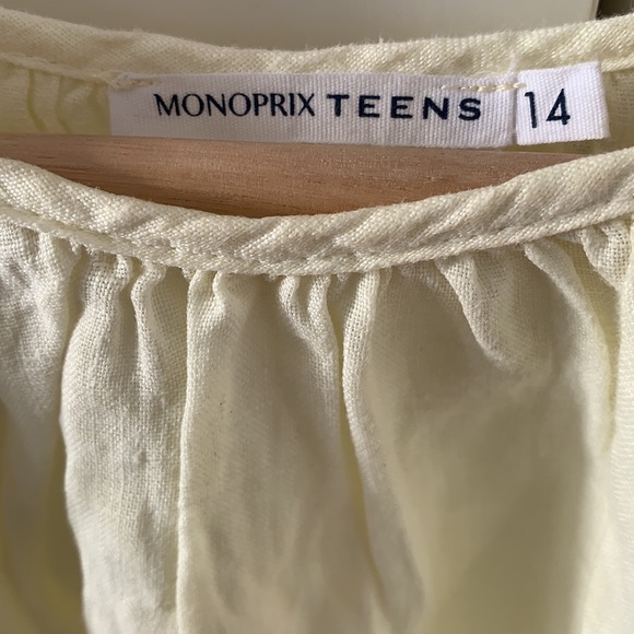 Linen yellow top Monoprix 14 ans - Picture 2 of 3